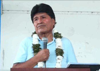 El expresidente Evo Morales, en Lauca Ñ, Cochabamba.