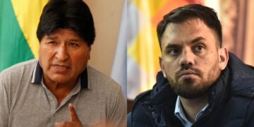 El expresidente Evo Morales y el ministro Eduardo del Castillo.