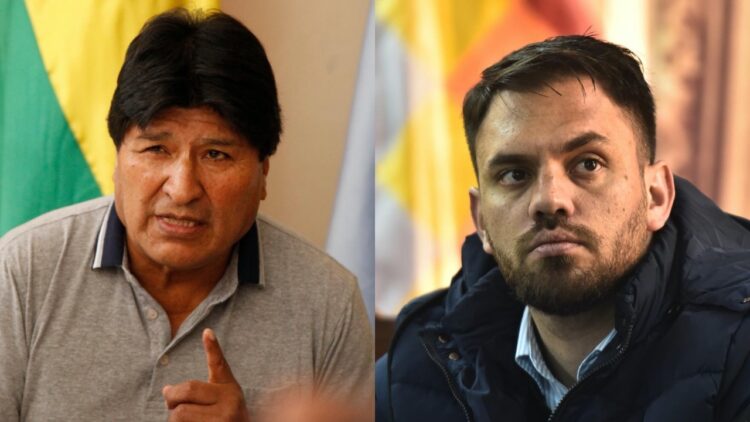 El expresidente Evo Morales y el ministro Eduardo del Castillo.