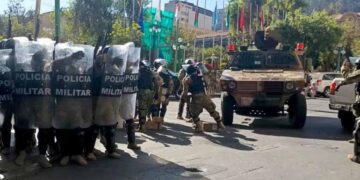 La toma militar de la plaza Murillo, del miércoles 26 de junio. Foto: RRSS