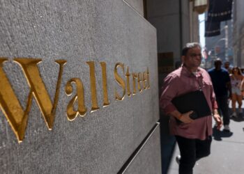 El logo de Wall Street en Estados Unidos.
