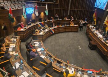 La sesión de la Cámara de Senadores.