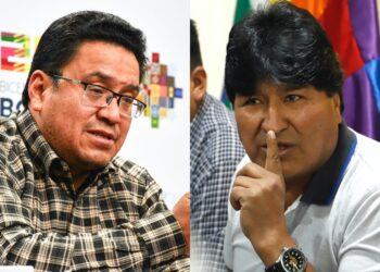 El procurador general del Estado, César Siles, y el expresidente Evo Morales