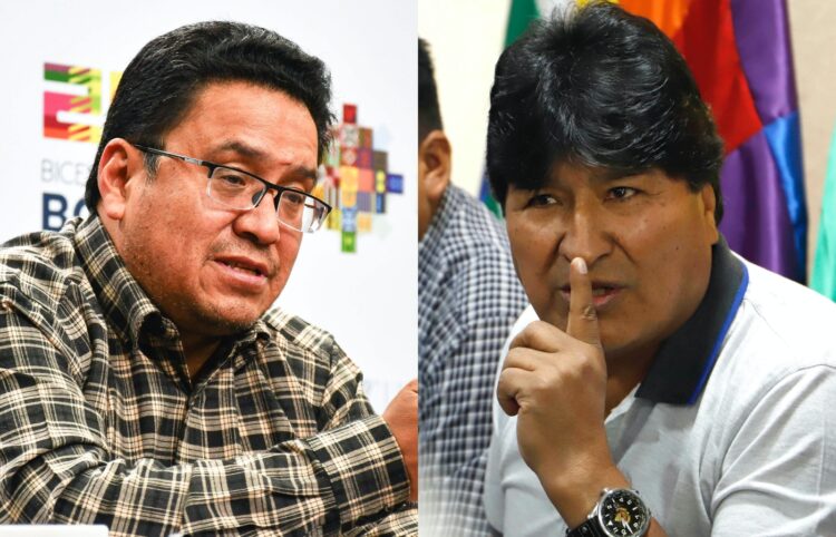 El procurador general del Estado, César Siles, y el expresidente Evo Morales
