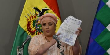 La ministra de la Presidencia, María Nela Prada