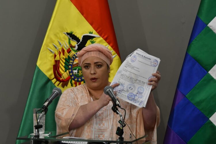 La ministra de la Presidencia, María Nela Prada