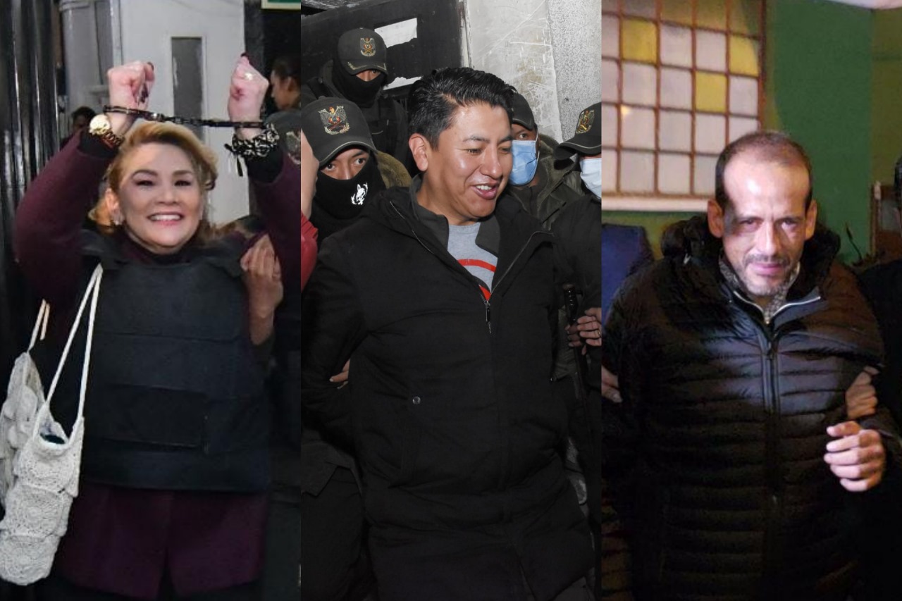 Jeanine Áñez, Marco Antonio Pumari y Luis Fernando Camacho.