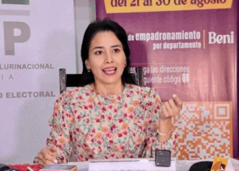 La vocal del TSE Yajaira San Martín.
