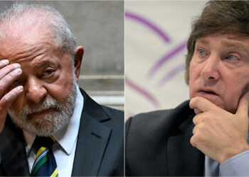 Lula (izq.) y Milei, presidentes de Brasil y Argentina respectivamente. Foto: Archivo