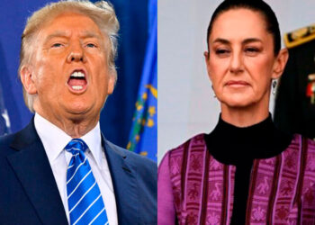 Donald TRump (izq.) y Claudia Sheinbaum, presidentes de EEUU y México respectivamente