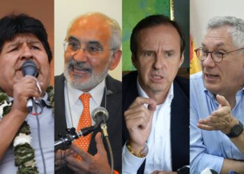 Los expresidentes Evo Morales, Carlos Mesa, Jorge Quiroga y Eduardo Rodríguez Veltzé.