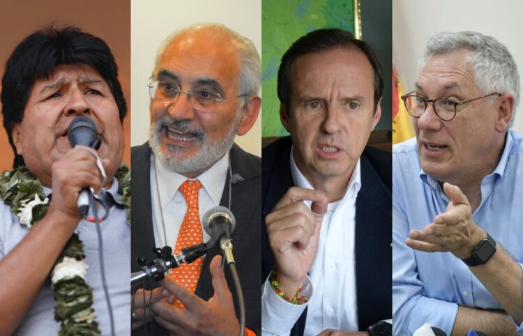 Los expresidentes Evo Morales, Carlos Mesa, Jorge Quiroga y Eduardo Rodríguez Veltzé.