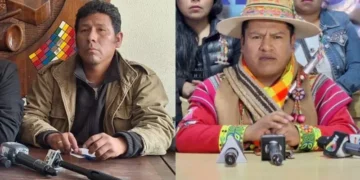 Los dirigentes evistas Humberto Claros y Ramiro Cucho