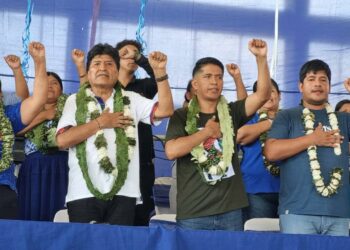 Evo Morales, Andrónico Rodríguez en un evento anterior. Foto: Archivo.