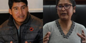 El gobernador de Chuquisaca, Damián Condori y la alcaldesa de El Alto, Eva Copa.