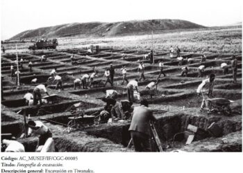 Imagen de una excavación en Tiwanaku.