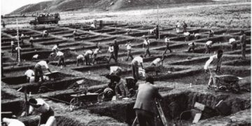 Imagen de una excavación en Tiwanaku.