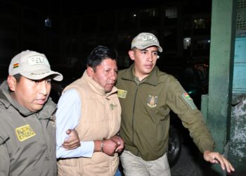 El alcalde de Achocalla cuando fue aprehendido, el 5 de diciembre. Foto: APG.