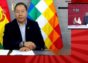 El presidente Luis Arce participa de la reunión de Jefes de Estado del ALBA-TCP de manera virtual.