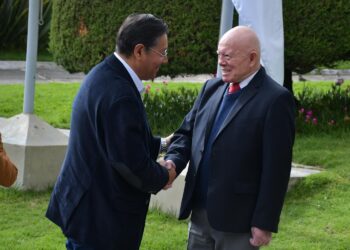 Luis Arce y Óscar Hassenteufel en la cumbre del TSE.