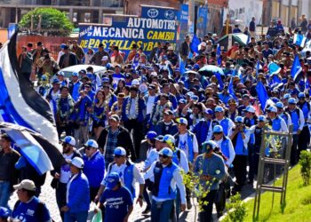 La militancia del MAS en pasadas concentraciones.
