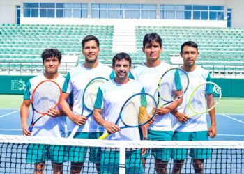 La selección boliviana de tenis en Santo Domingo, República Dominicana