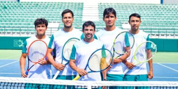 La selección boliviana de tenis en Santo Domingo, República Dominicana