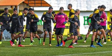 Escena de un entrenamiento en el Rafael Mendoza