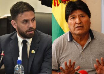 Eduardo del Castillo y Evo Morales. Fotos de archivo: La Razón y APG.