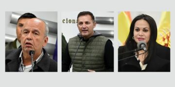 Los exministros sentenciados Arturo Murillo, Fernando López y Roxana Lizárraga.