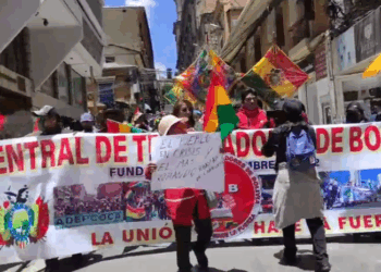 Marcha anterior de la Central de Trabajadores de Bolivia.