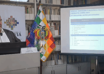 El director del INE, Humberto Arandia, explica la inflación de enero.