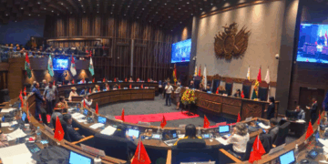 La sesión de este miércoles en la Cámara de Senadores.