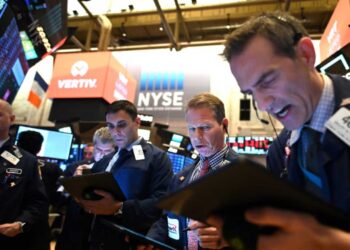 Agentes de bolsa en Wall Street