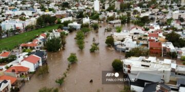 La ciudad de Bahía Blanca quedó inundada