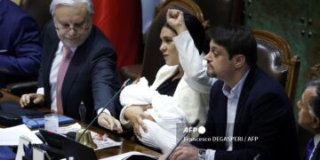Karol Cariola acudió a la sesión con su bebé recién nacido