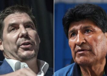 El empresario Marcelo Claure y Evo Morales