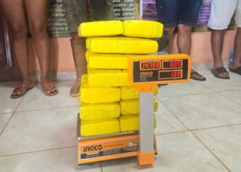 Parte de los paquetes con marihuana decomisados por la FELCN