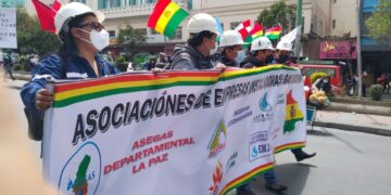 Imagen referencial de una protesta de las empresas instaladoras de gas domiciliario en La Paz.