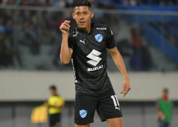 Ramiro Vaca celebra el único gol del triunfo.