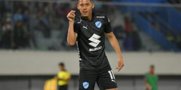 Ramiro Vaca celebra el único gol del triunfo.