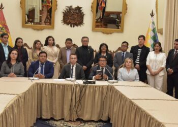 Conferencia de prensa de los magistrados y consejeros del Órgano Judicial.