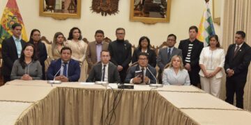 Conferencia de prensa de los magistrados y consejeros del Órgano Judicial.