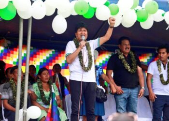 El expresidente en la concentración de Cochabamba. Foto: Facebook Evo Morales.