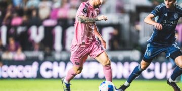 Messi en una ronda anterior de la Copa de Campeones de la Concacaf.