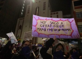 Una marcha tomó el viernes el centro paceño. Foto: APG.