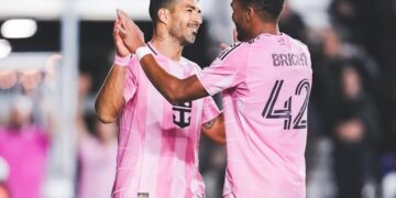 Festejo de lo jugadores de Inter Miami en el partido de ida de octavos.