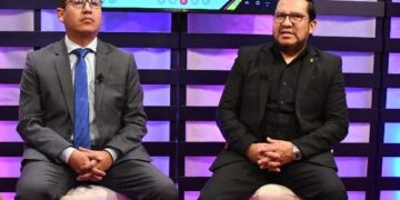 El abogado Arrmando Magne y el dirigente Héctor Montes.