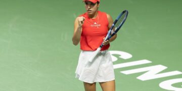 El festejo de la tenista colombiana Camila Osorio.