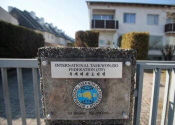 Plaqueta de la Federación Internacional de Taekwondo en Viena.